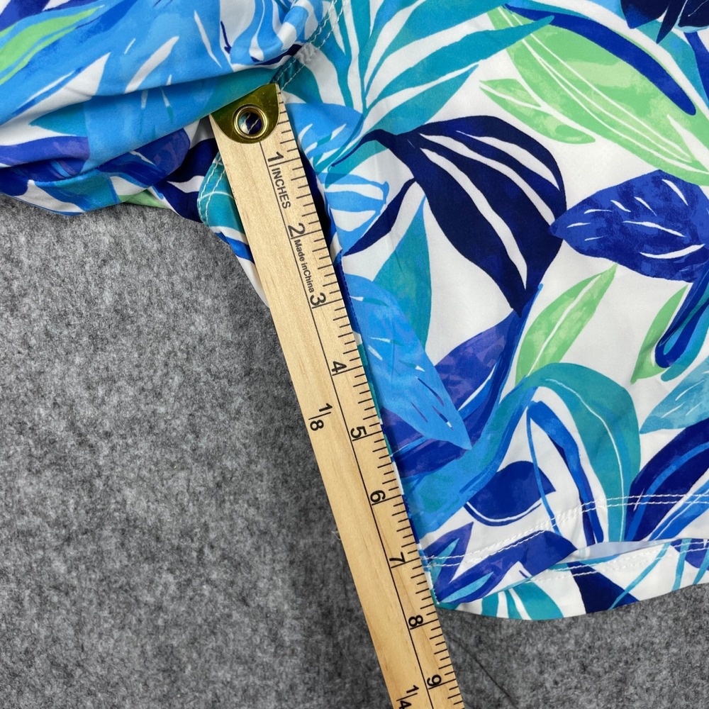 Tommy Bahama Swim Trunks Mens Medium Blue Baja Marina 8 Tropical Floral NEW - Picture 7 of 9